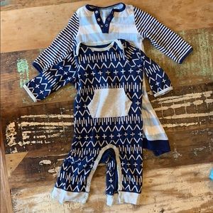 Cloud island long sleeve rompers
